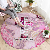 Breast Cancer Polynesian Round Carpet I Can Do All Things Through Christ DT02 - Polynesian Pride