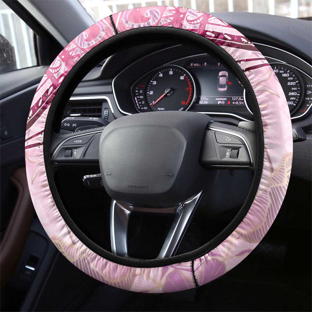 Breast Cancer Polynesian Steering Wheel Cover I Can Do All Things Through Christ
