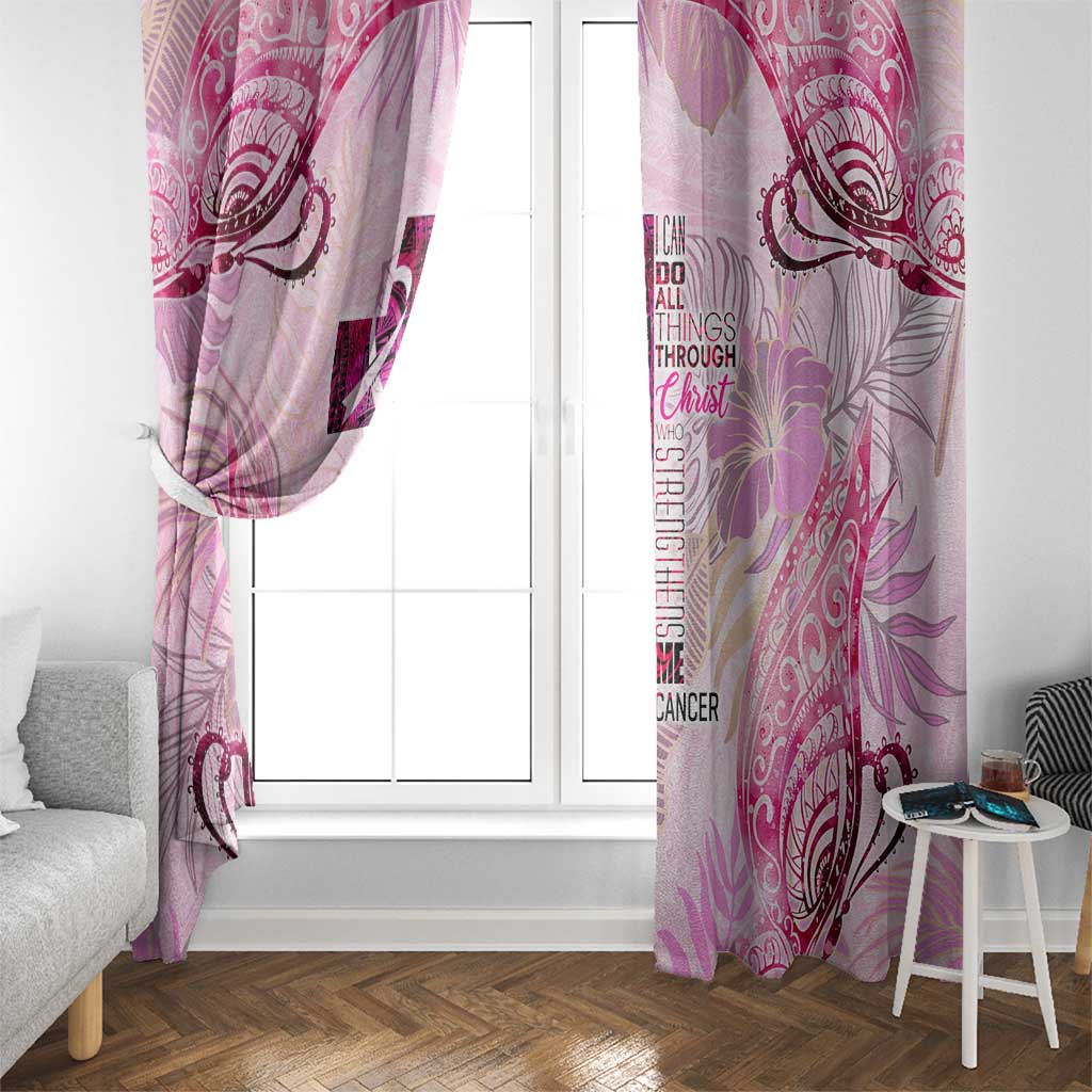 Breast Cancer Polynesian Window Curtain I Can Do All Things Through Christ