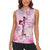 Breast Cancer Polynesian Women Sleeveless Polo Shirt I Can Do All Things Through Christ