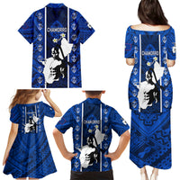 Guam Chamorro Warrior Family Matching Puletasi Dress and Hawaiian Shirt Traditional Tribal Patterns DT02 - Polynesian Pride