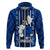 Guam Chamorro Warrior Hoodie Traditional Tribal Patterns DT02 Zip Hoodie Blue - Polynesian Pride