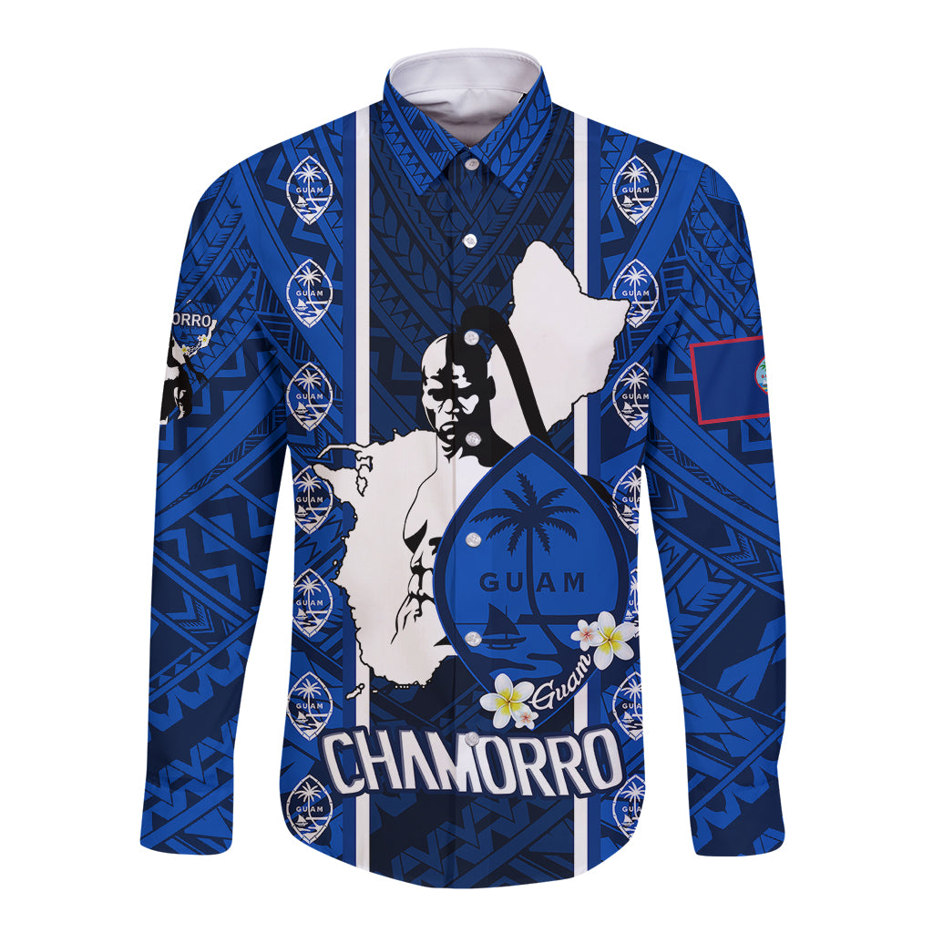 guam-chamorro-warrior-long-sleeve-button-shirt-traditional-tribal-patterns