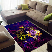 Wallis and Futuna Area Rug Whale Hibiscus Polynesian
