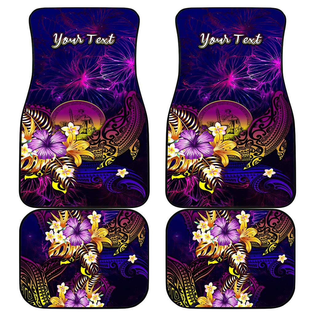 Wallis and Futuna Car Mats Whale Hibiscus Polynesian