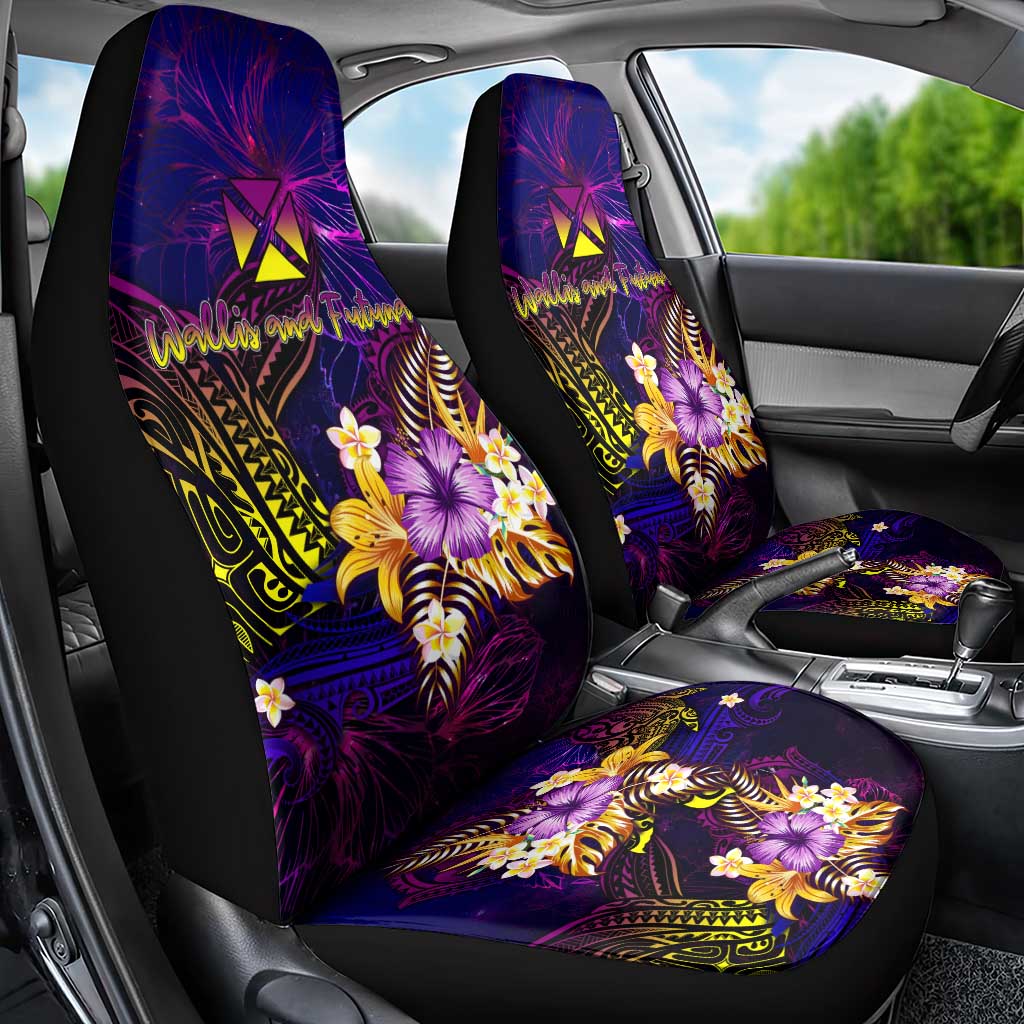 Wallis and Futuna Car Seat Cover Whale Hibiscus Polynesian