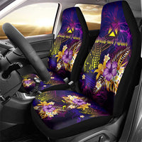 Wallis and Futuna Car Seat Cover Whale Hibiscus Polynesian