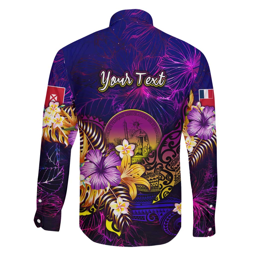 Wallis and Futuna Family Matching Long Sleeve Bodycon Dress and Hawaiian Shirt Whale Hibiscus Polynesian