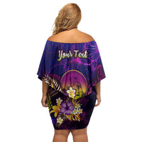 Wallis and Futuna Family Matching Off Shoulder Short Dress and Hawaiian Shirt Whale Hibiscus Polynesian