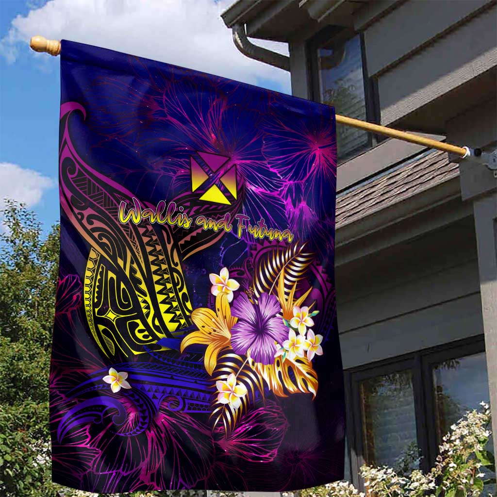 Wallis and Futuna Garden Flag Whale Hibiscus Polynesian