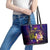 Wallis and Futuna Leather Tote Bag Whale Hibiscus Polynesian