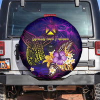 Wallis and Futuna Spare Tire Cover Whale Hibiscus Polynesian