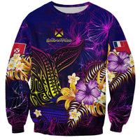 Wallis and Futuna Sweatshirt Whale Hibiscus Polynesian