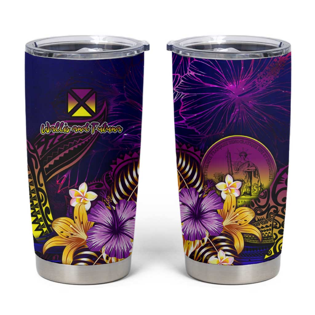 Wallis and Futuna Tumbler Cup Whale Hibiscus Polynesian