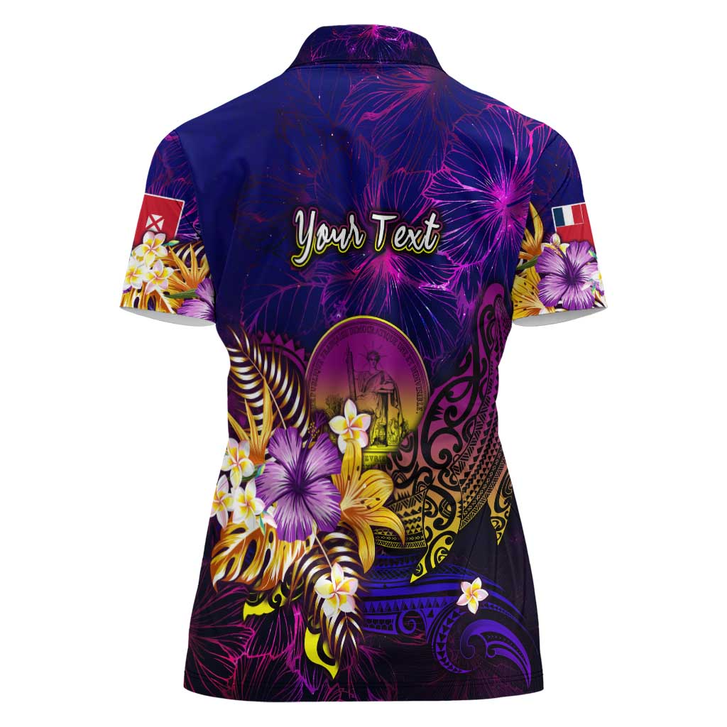 Wallis and Futuna Women Polo Shirt Whale Hibiscus Polynesian DT02 - Polynesian Pride