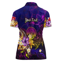 Wallis and Futuna Women Polo Shirt Whale Hibiscus Polynesian DT02 - Polynesian Pride
