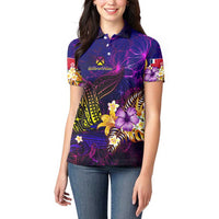 Wallis and Futuna Women Polo Shirt Whale Hibiscus Polynesian DT02 - Polynesian Pride