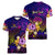 Wallis and Futuna Women V-Neck T-Shirt Whale Hibiscus Polynesian