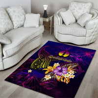 New Caledonia Area Rug Whale Hibiscus Polynesian