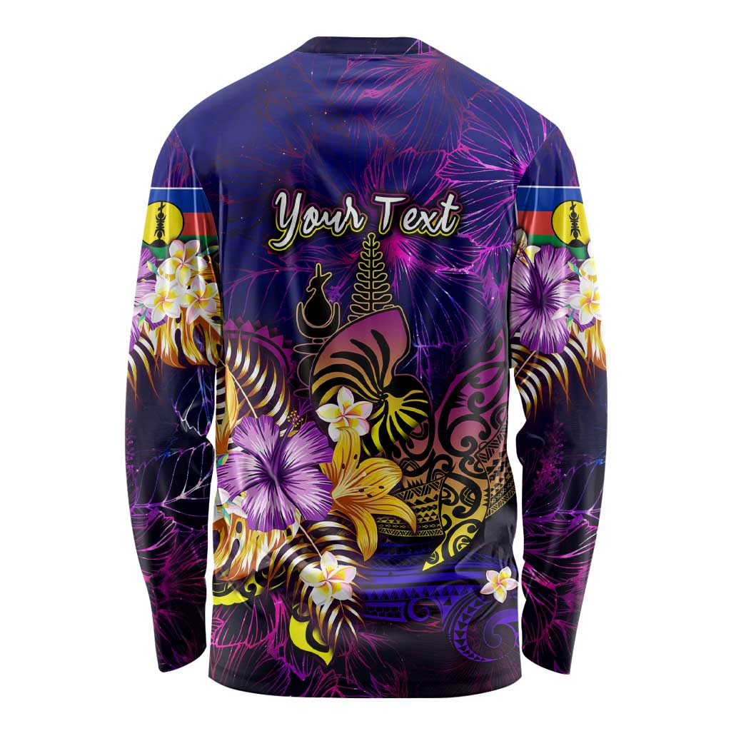 New Caledonia Long Sleeve Shirt Whale Hibiscus Polynesian