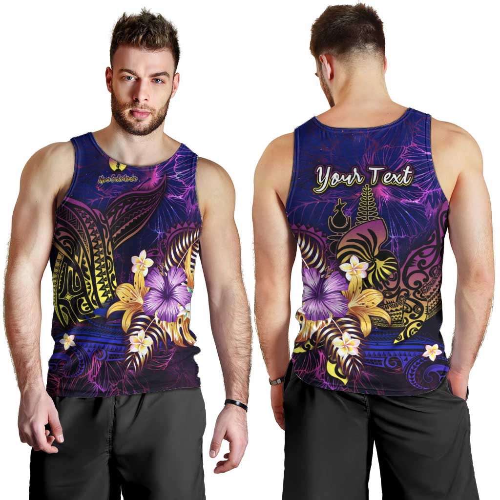 New Caledonia Men Tank Top Whale Hibiscus Polynesian