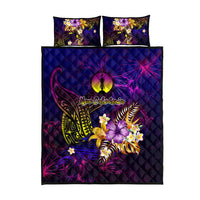 New Caledonia Quilt Bed Set Whale Hibiscus Polynesian