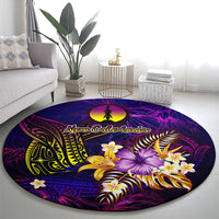 New Caledonia Round Carpet Whale Hibiscus Polynesian
