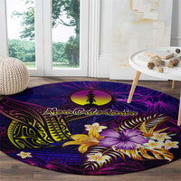 New Caledonia Round Carpet Whale Hibiscus Polynesian