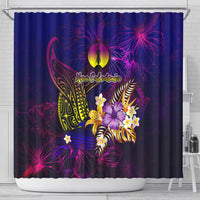 New Caledonia Shower Curtain Whale Hibiscus Polynesian