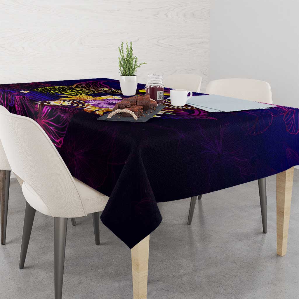 New Caledonia Tablecloth Whale Hibiscus Polynesian