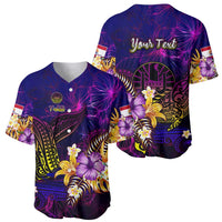 Tahiti French Polynesia Baseball Jersey Whale Hibiscus Polynesian DT02 - Polynesian Pride