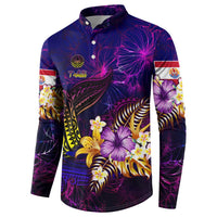 Tahiti French Polynesia Button Sweatshirt Whale Hibiscus Polynesian DT02 - Polynesian Pride