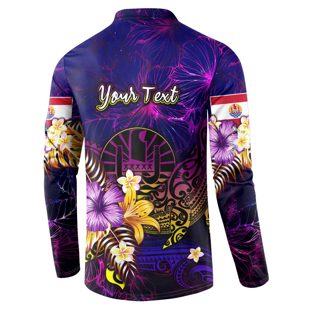 Tahiti French Polynesia Button Sweatshirt Whale Hibiscus Polynesian DT02 - Polynesian Pride