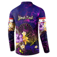 Tahiti French Polynesia Button Sweatshirt Whale Hibiscus Polynesian DT02 - Polynesian Pride