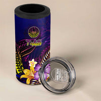 Tahiti French Polynesia 4 in 1 Can Cooler Tumbler Whale Hibiscus Polynesian