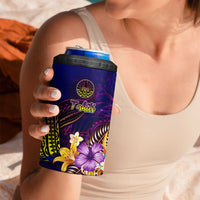 Tahiti French Polynesia 4 in 1 Can Cooler Tumbler Whale Hibiscus Polynesian