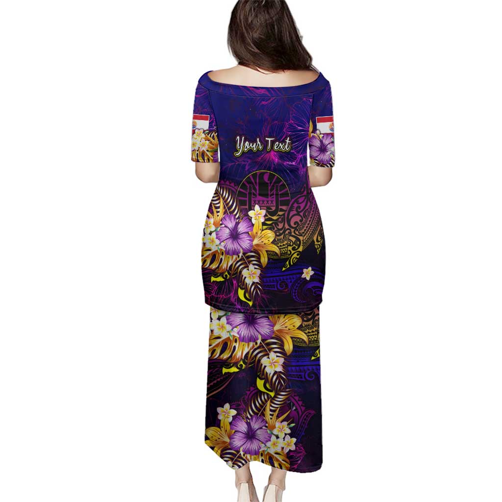 Tahiti French Polynesia Family Matching Puletasi and Hawaiian Shirt Whale Hibiscus Polynesian DT02 - Polynesian Pride