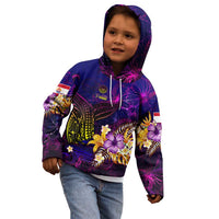 Tahiti French Polynesia Kid Hoodie Whale Hibiscus Polynesian