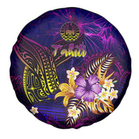 Tahiti French Polynesia Spare Tire Cover Whale Hibiscus Polynesian