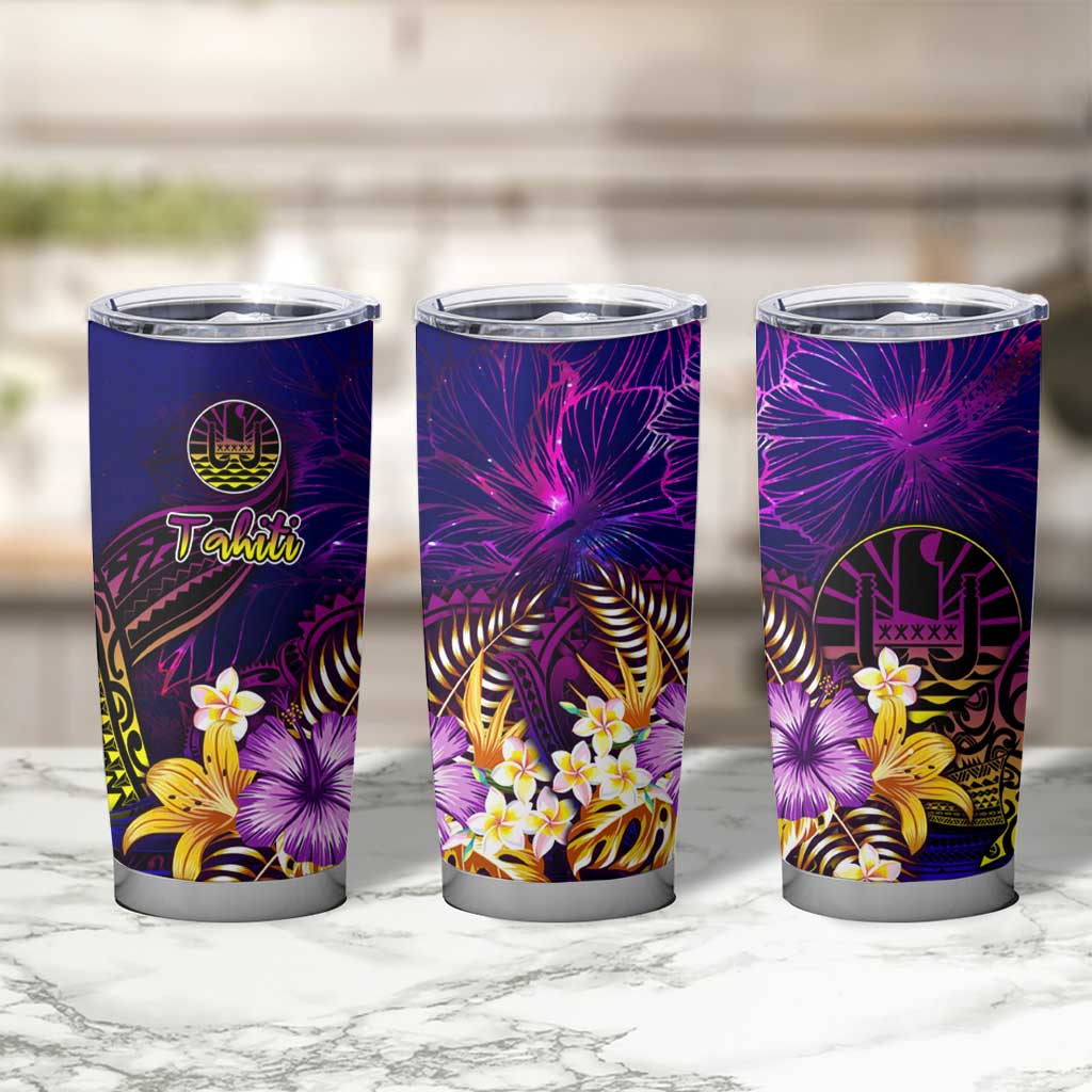 Tahiti French Polynesia Tumbler Cup Whale Hibiscus Polynesian