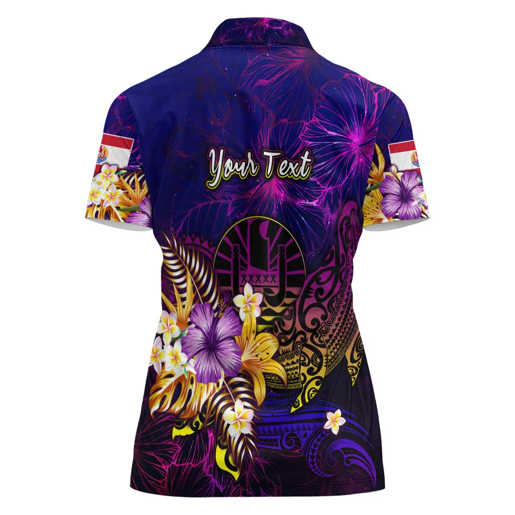 Tahiti French Polynesia Women Polo Shirt Whale Hibiscus Polynesian DT02 - Polynesian Pride