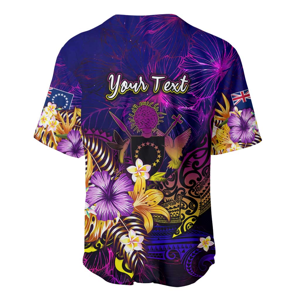 Cook Islands Baseball Jersey Whale Hibiscus Polynesian DT02 - Polynesian Pride