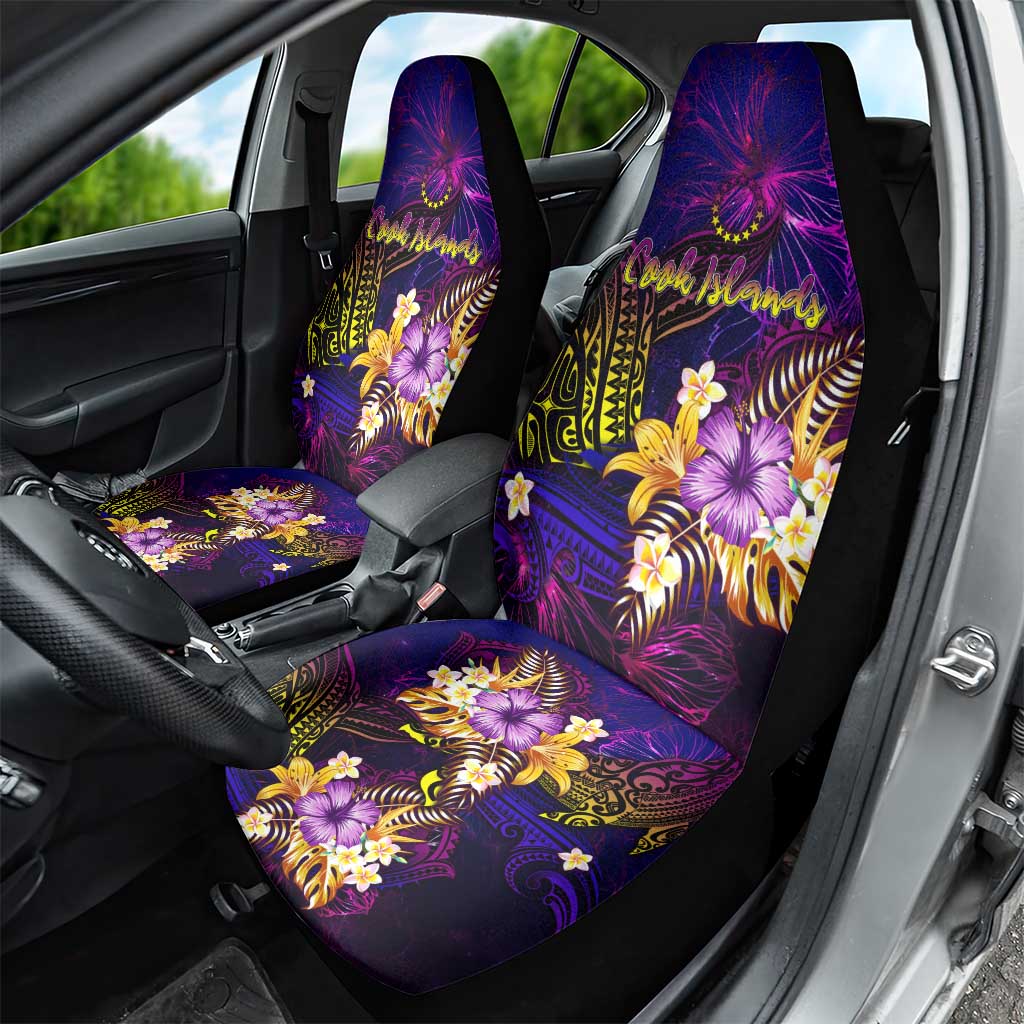 Cook Islands Car Seat Cover Whale Hibiscus Polynesian