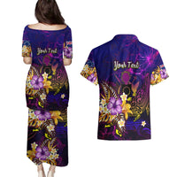 Cook Islands Couples Matching Puletasi and Hawaiian Shirt Whale Hibiscus Polynesian DT02 - Polynesian Pride