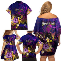Cook Islands Family Matching Off Shoulder Short Dress and Hawaiian Shirt Whale Hibiscus Polynesian DT02 - Polynesian Pride