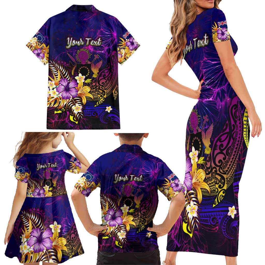 Cook Islands Family Matching Short Sleeve Bodycon Dress and Hawaiian Shirt Whale Hibiscus Polynesian DT02 - Polynesian Pride