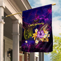 Cook Islands Garden Flag Whale Hibiscus Polynesian DT02 House Flag Purple - Polynesian Pride