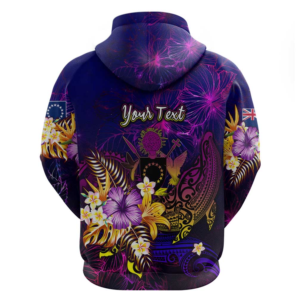 Cook Islands Hoodie Whale Hibiscus Polynesian