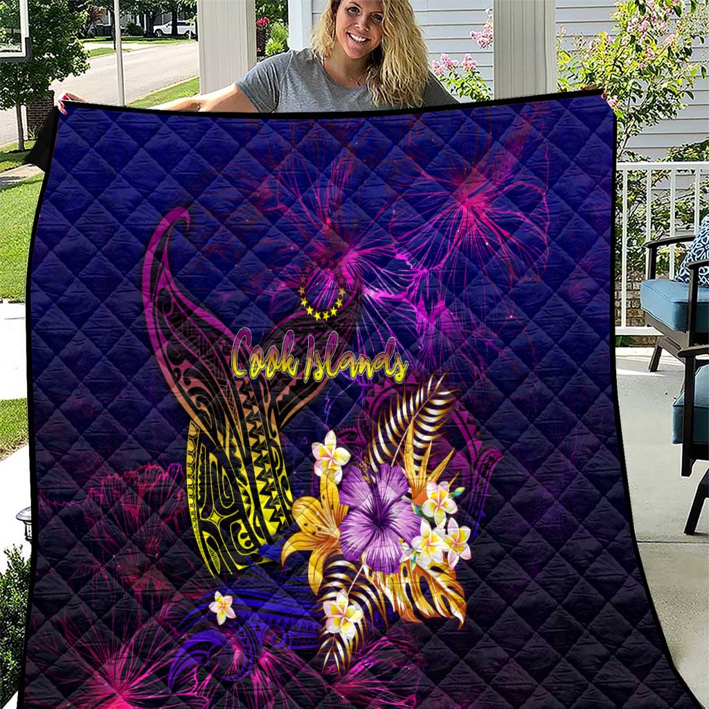 Cook Islands Quilt Whale Hibiscus Polynesian DT02 Purple - Polynesian Pride