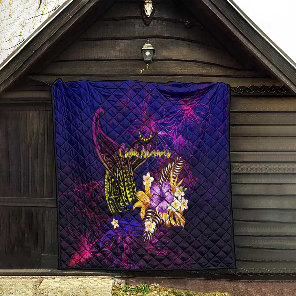 Cook Islands Quilt Whale Hibiscus Polynesian DT02 - Polynesian Pride